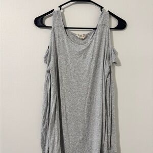 Pink Republic Light Gray Cold Shoulder Long Sleeve Top